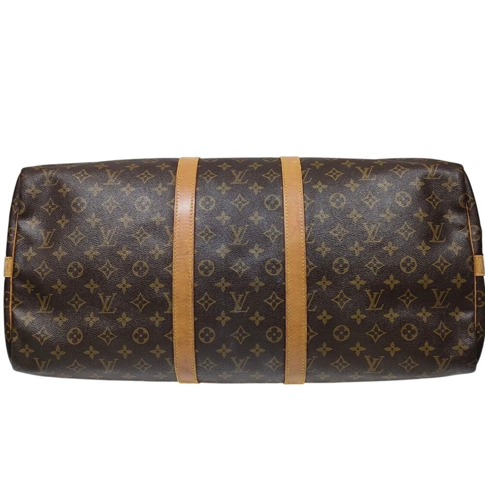 Louis Vuitton LV Boston Bag Keepall Bandouliere 55 Brown Monogram EUC - Picture 5 of 9